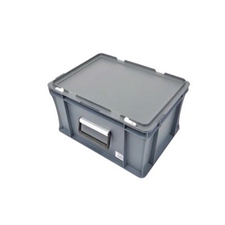 Kuffertkasse med hængslet låg og håndtag, mål: 400x300x183 mm